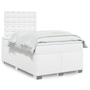 Box spring with mattress faux leather white 120x190 cm