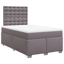 Boxspring met matras kunstleer grijs 120x190 cm