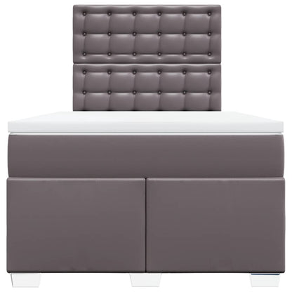 Boxspring met matras kunstleer grijs 120x190 cm