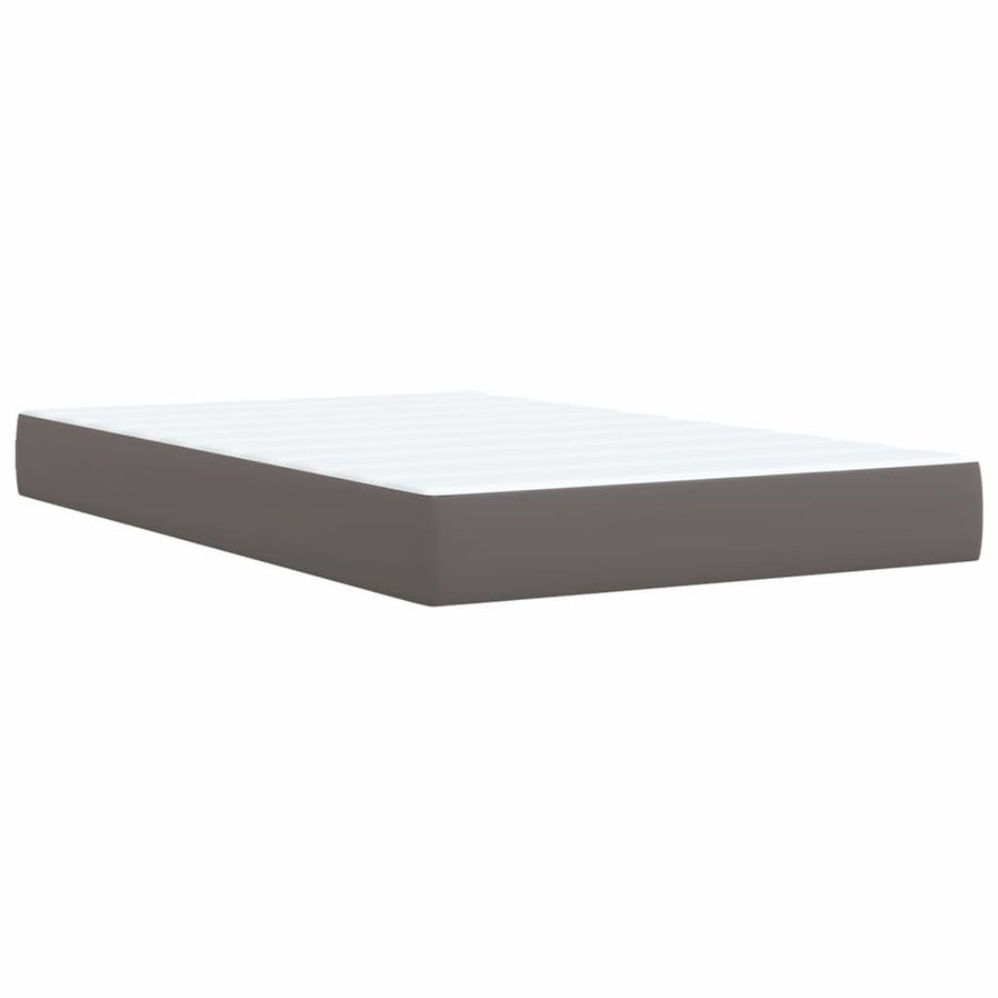 Boxspring met matras kunstleer grijs 120x190 cm