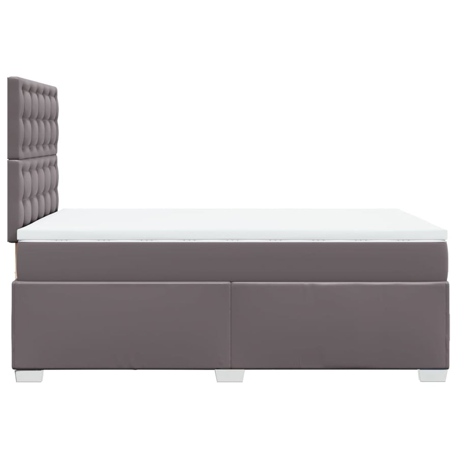 Boxspring met matras kunstleer grijs 120x190 cm