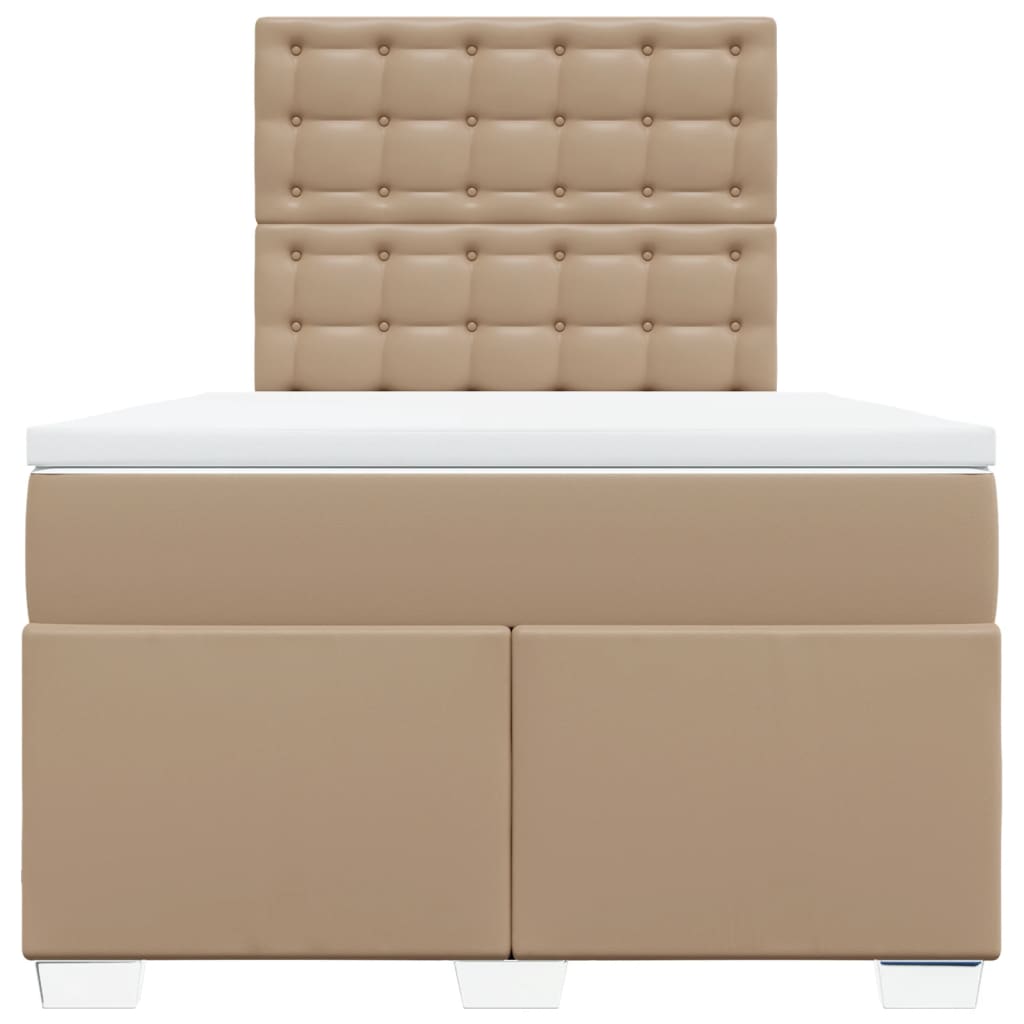 Boxspring met matras kunstleer cappuccinokleurig 80x200 cm