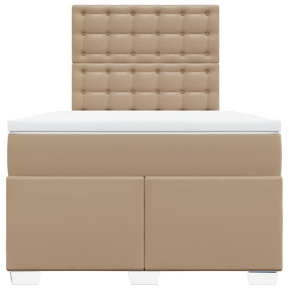 Boxspring met matras kunstleer cappuccinokleurig 80x200 cm