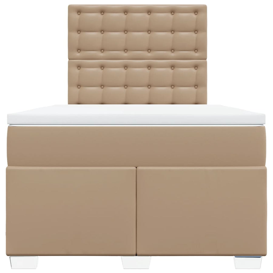 Boxspring met matras kunstleer cappuccinokleurig 80x200 cm