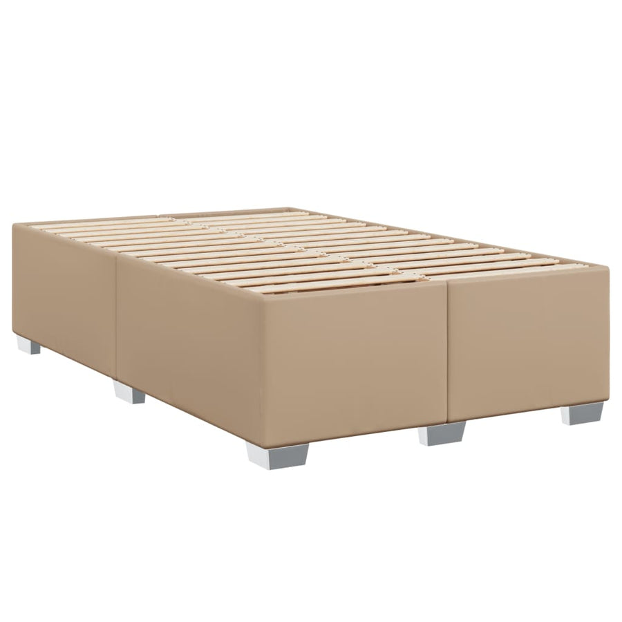 Boxspring met matras kunstleer cappuccinokleurig 80x200 cm