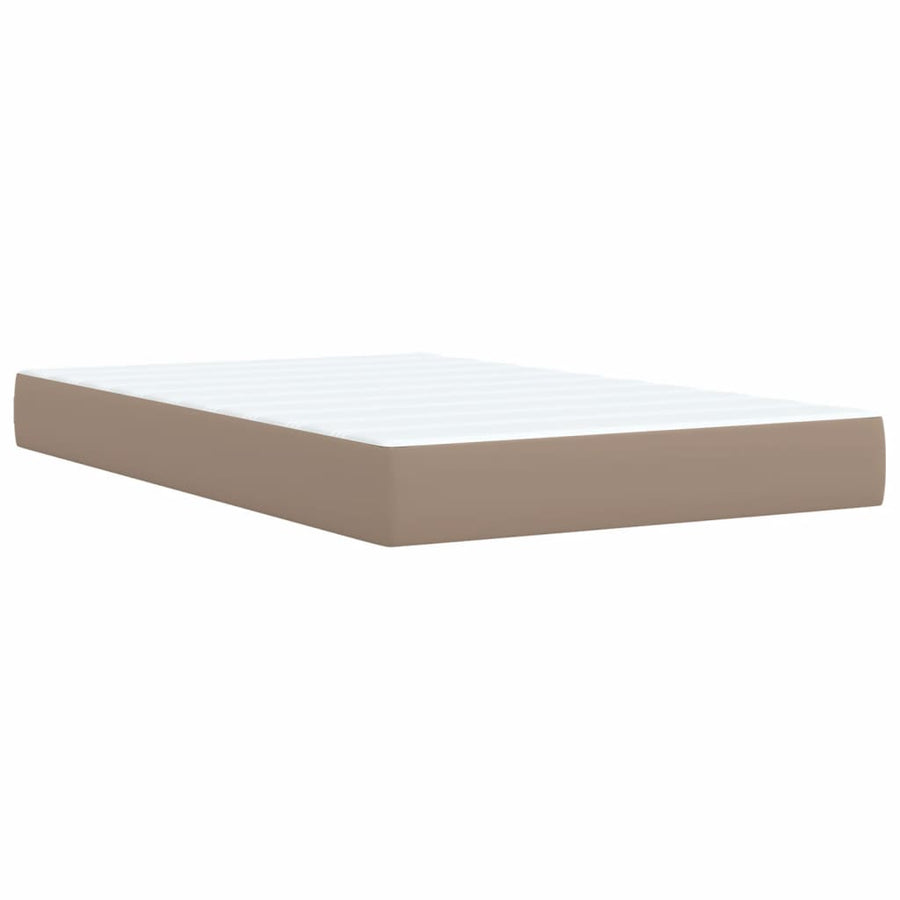 Boxspring met matras kunstleer cappuccinokleurig 80x200 cm