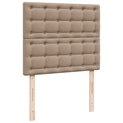 Boxspring met matras kunstleer cappuccinokleurig 80x200 cm