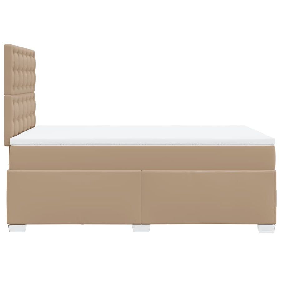 Boxspring met matras kunstleer cappuccinokleurig 80x200 cm