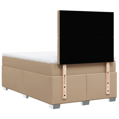 Boxspring met matras kunstleer cappuccinokleurig 80x200 cm