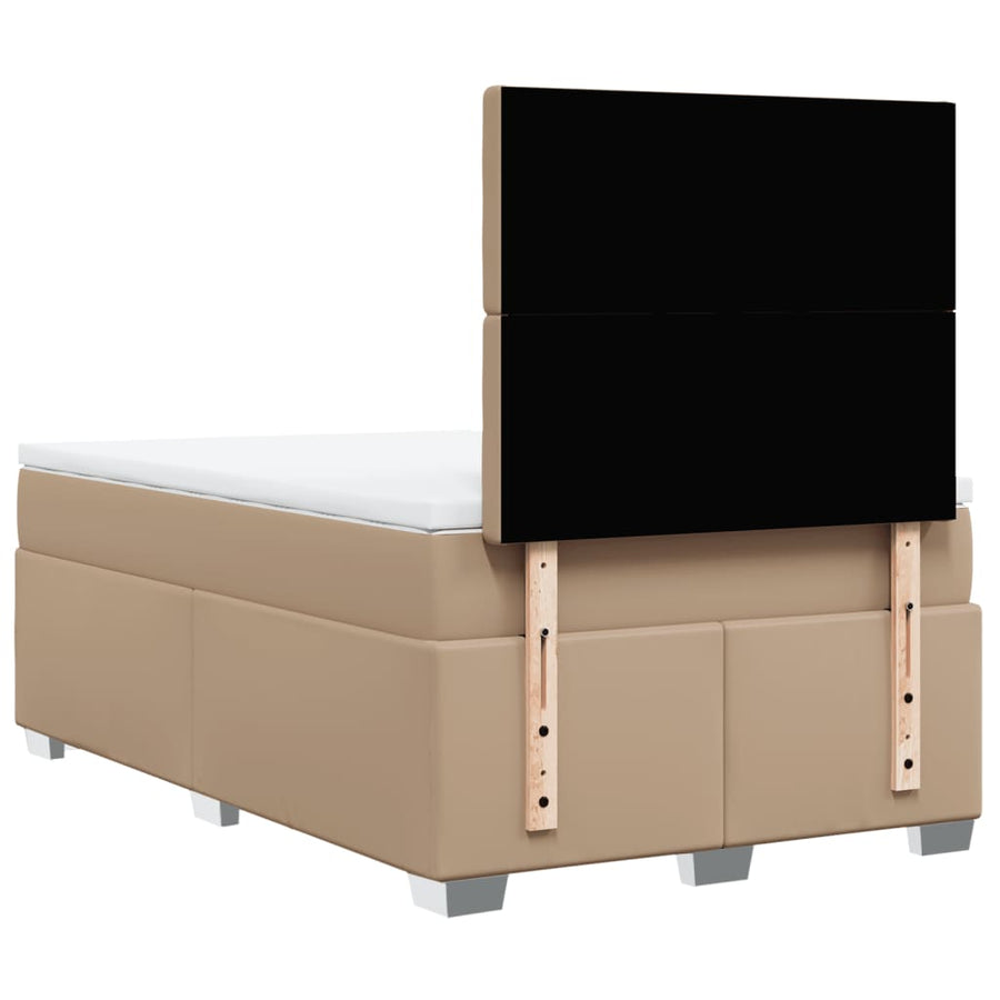 Boxspring met matras kunstleer cappuccinokleurig 80x200 cm