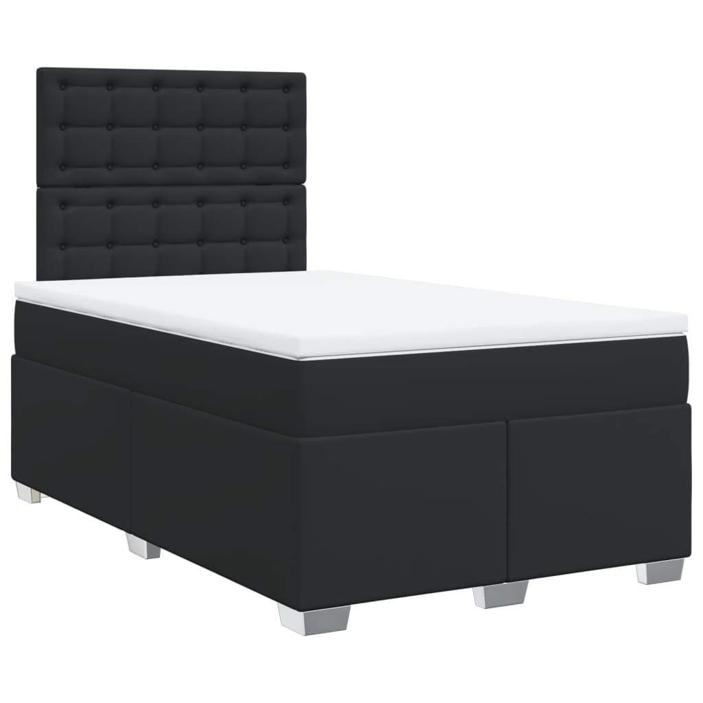 Boxspring met matras kunstleer zwart 120x200 cm