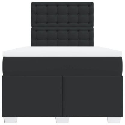 Boxspring met matras kunstleer zwart 120x200 cm