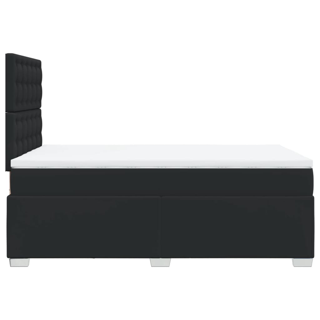 Boxspring met matras kunstleer zwart 120x200 cm