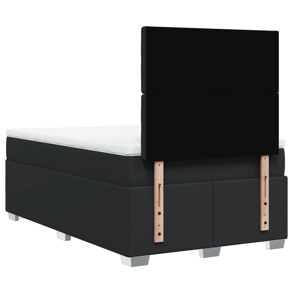Boxspring met matras kunstleer zwart 120x200 cm