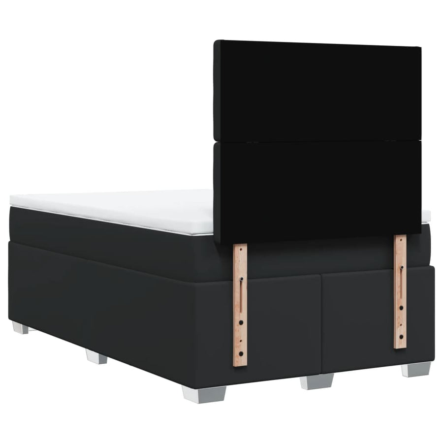 Boxspring met matras kunstleer zwart 120x200 cm