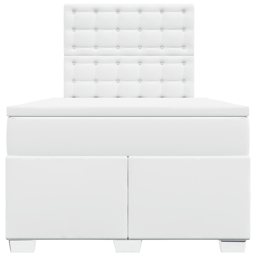 Boxspring met matras kunstleer wit 120x200 cm