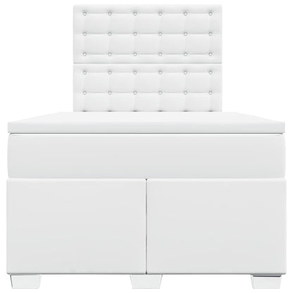 Boxspring met matras kunstleer wit 120x200 cm