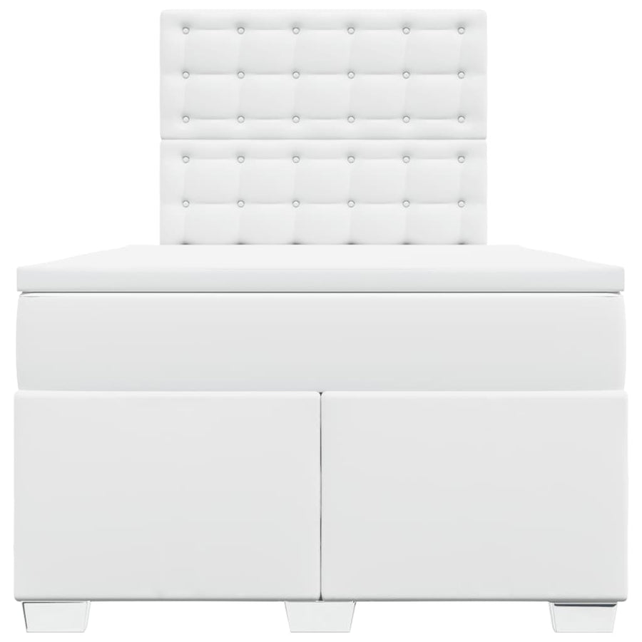 Boxspring met matras kunstleer wit 120x200 cm