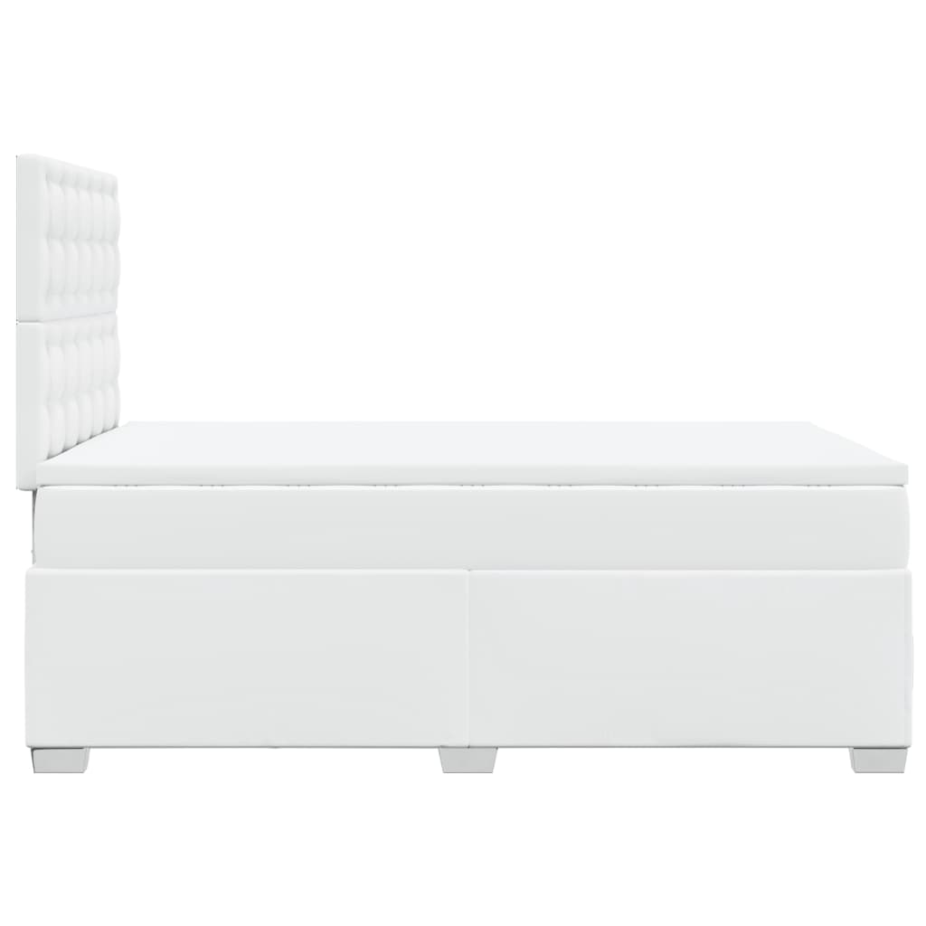 Boxspring met matras kunstleer wit 120x200 cm