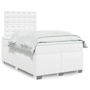 Boxspring met matras 120x200 cm wit kunstleer