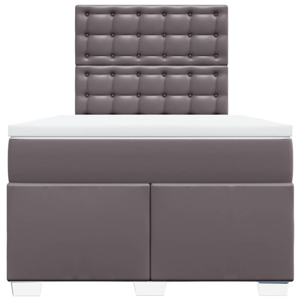 Boxspring met matras kunstleer grijs 120x200 cm