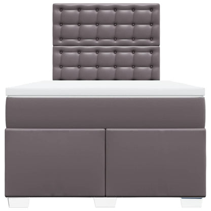 Boxspring met matras kunstleer grijs 120x200 cm