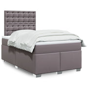 Boxspring met matras 120x200 cm grijs kunstleer