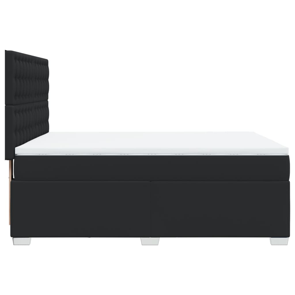 Boxspring met matras kunstleer zwart 140x190 cm