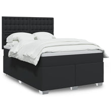 Boxspring met matras kunstleer zwart 140x190 cm