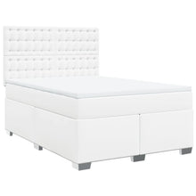 Boxspring met matras kunstleer wit 140x190 cm