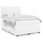 Boxspring met matras 140x190 cm wit kunstleer