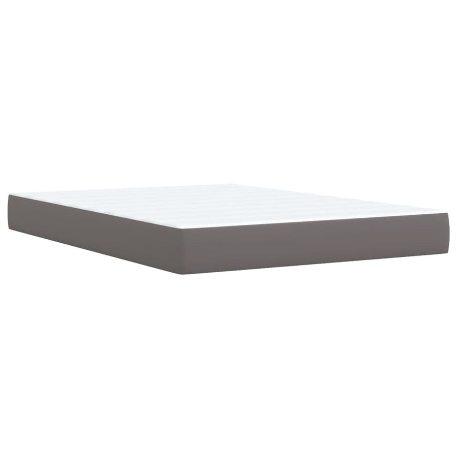 Boxspring met matras kunstleer grijs 140x190 cm