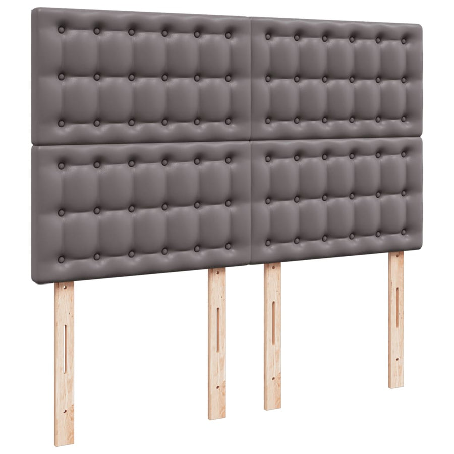 Boxspring met matras kunstleer grijs 140x190 cm