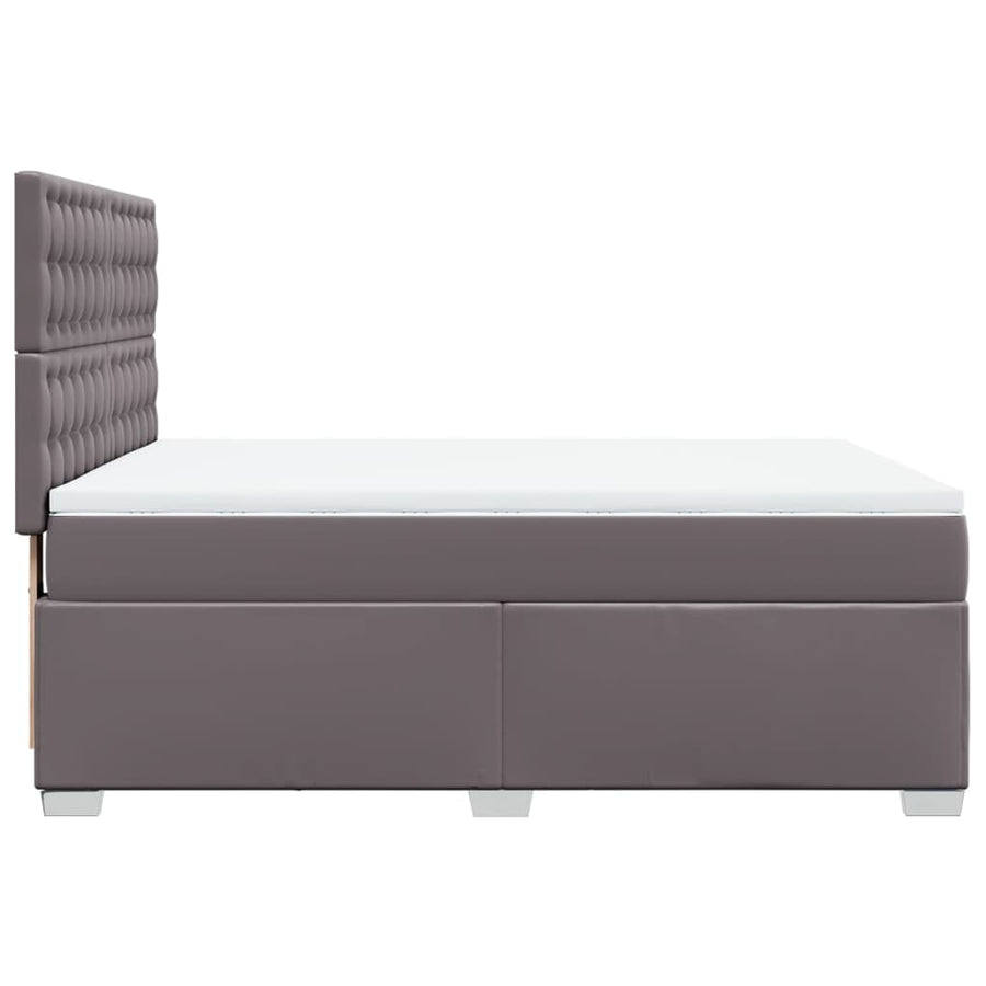 Boxspring met matras kunstleer grijs 140x190 cm