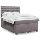 Boxspring met matras 140x190 cm kunstleer grijs