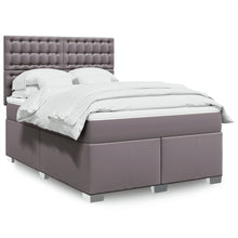 Boxspring met matras kunstleer grijs 140x190 cm