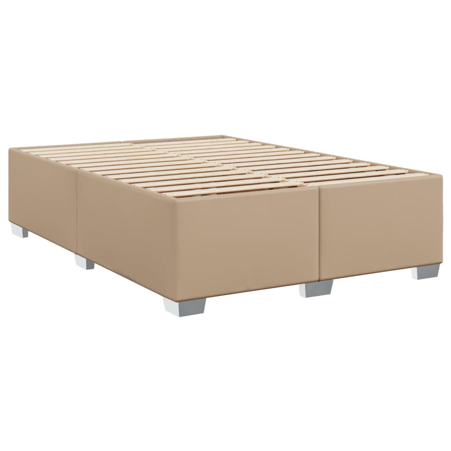 Boxspring met matras kunstleer cappuccinokleurig 140x190 cm