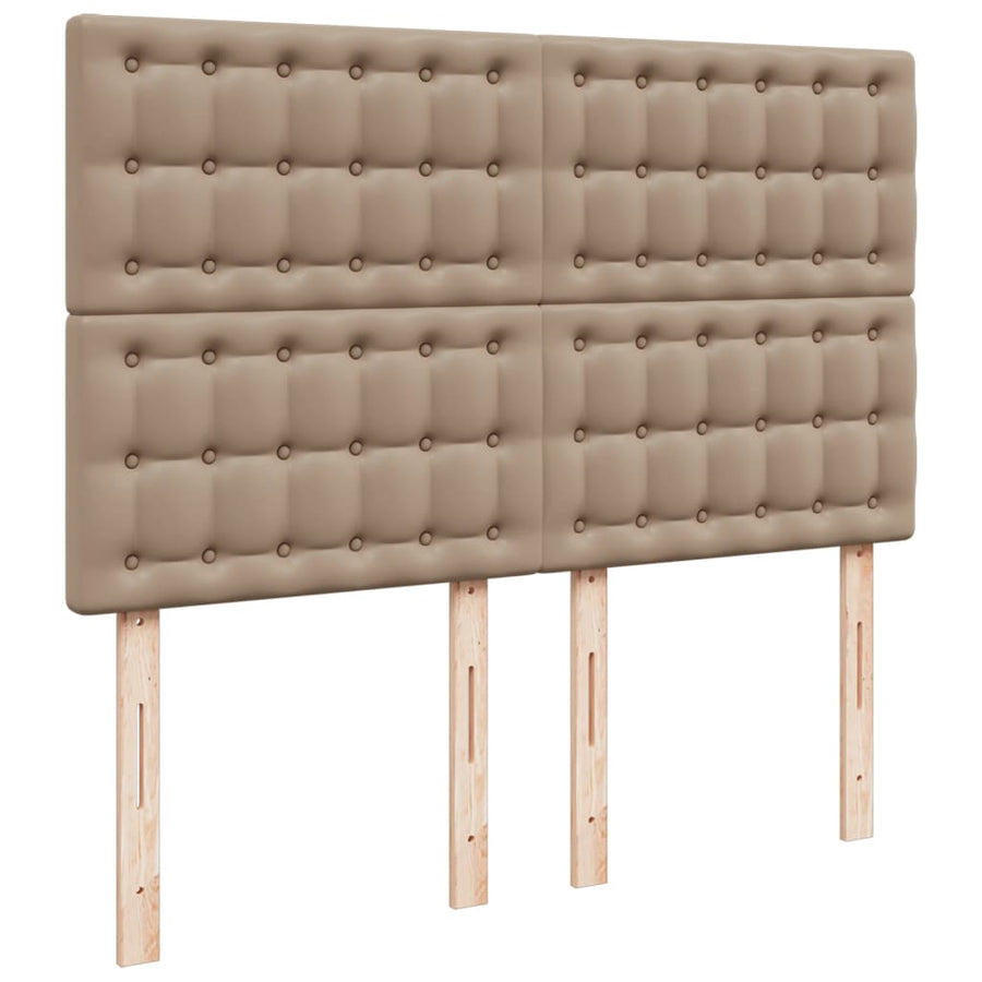Boxspring met matras kunstleer cappuccinokleurig 140x190 cm