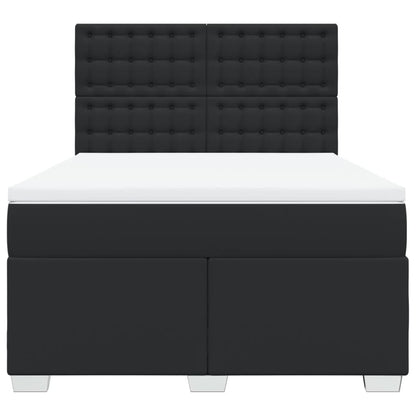 Boxspring met matras kunstleer zwart 140x200 cm