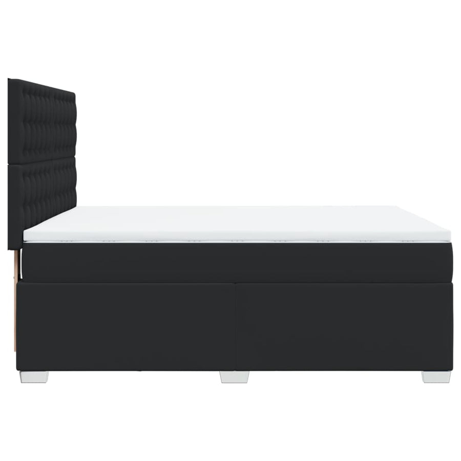 Boxspring met matras kunstleer zwart 140x200 cm
