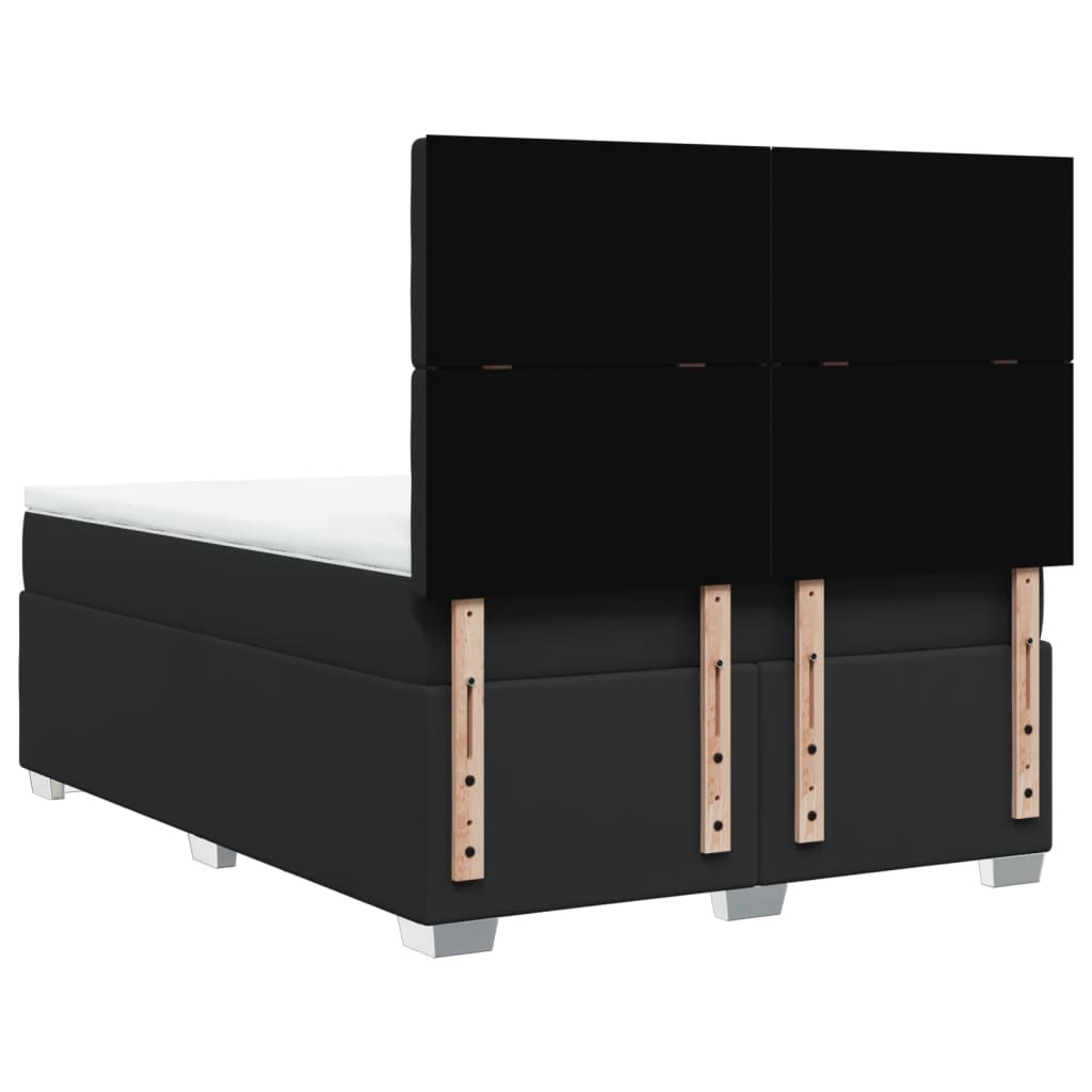 Boxspring met matras kunstleer zwart 140x200 cm