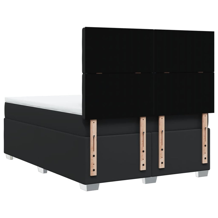 Boxspring met matras kunstleer zwart 140x200 cm