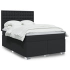 Boxspring met matras 140x200 cm zwart kunstleer