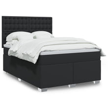 Boxspring met matras kunstleer zwart 140x200 cm