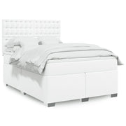 Boxspring met matras 140x200 cm wit kunstleer