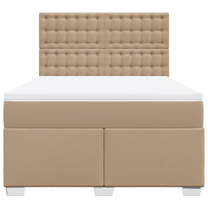 Boxspring met matras kunstleer cappuccinokleurig 140x200 cm