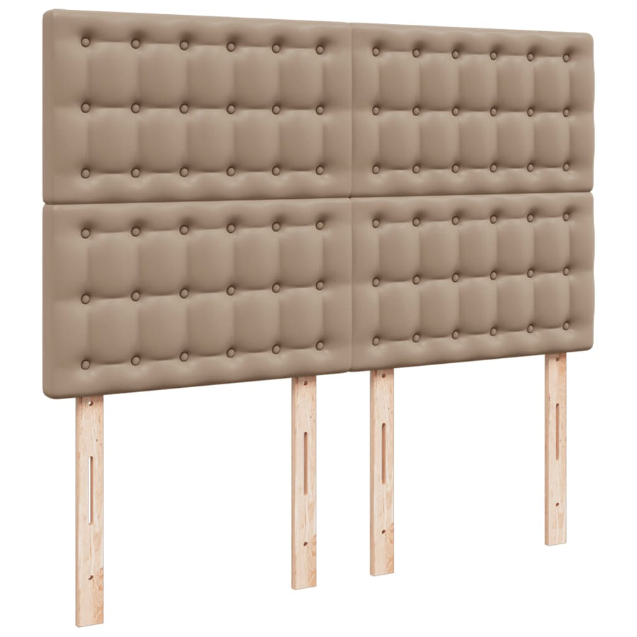 Boxspring met matras kunstleer cappuccinokleurig 140x200 cm