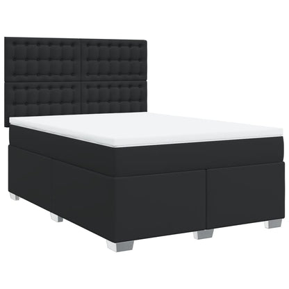 Boxspring met matras kunstleer zwart 160x200 cm