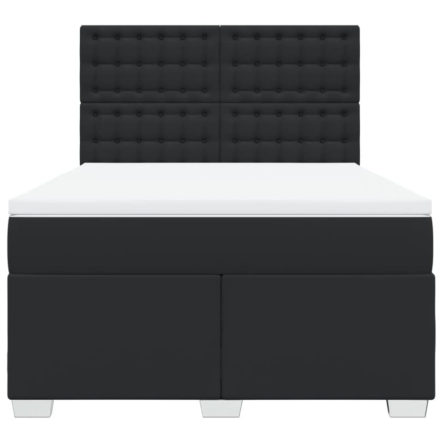 Boxspring met matras kunstleer zwart 160x200 cm