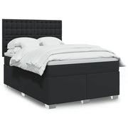 Boxspring met matras 160x200 cm zwart kunstleer